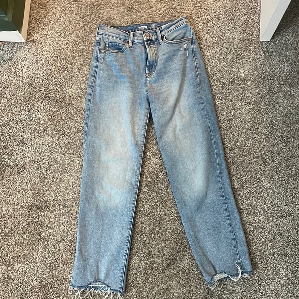 Sky-high straight denim